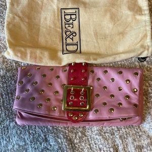 Gorgeous pink with gold studs twotone Be&d clutch